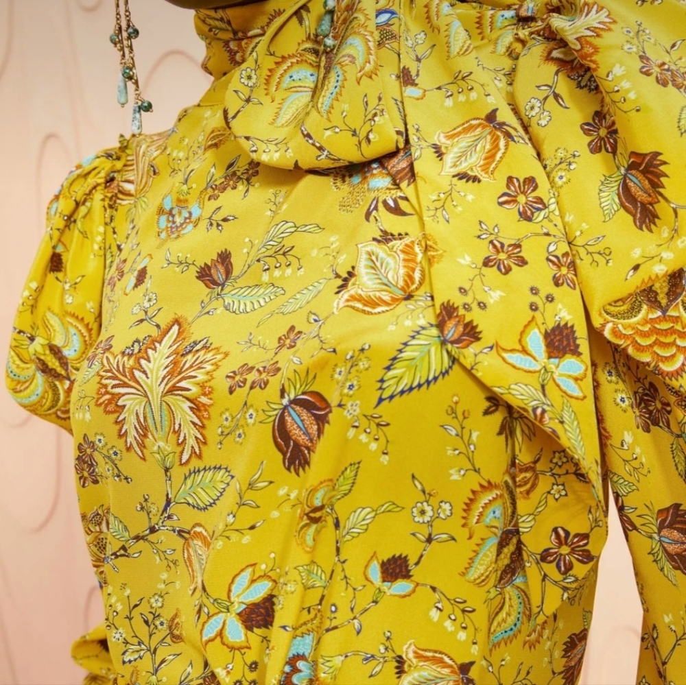 Ulla Johnson Brea Blouse. Mimosa. (Yellow floral) Size: 10 New w tags